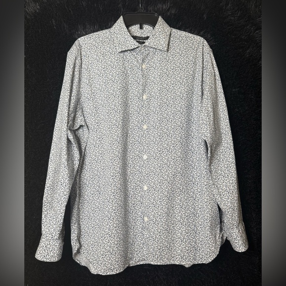 John Varvatos Mens Signature Tailored Slimfit Floral Shirt Size Large - Picture 1 of 8